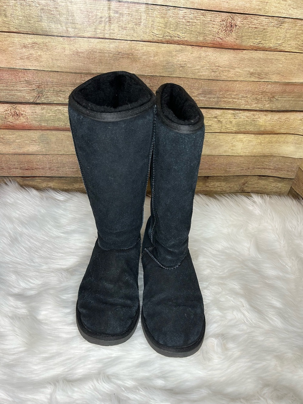 UGG Classic Tall Black Suede Boots Women’s Size 8
